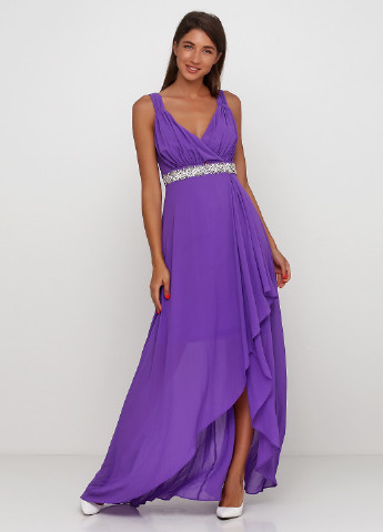 Фиолетовое вечернее платье в греческом стиле TFNC London однотонное