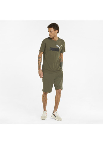 Зелена футболка essentials+ 2 colour logo men's tee Puma
