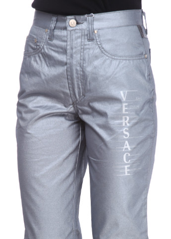 Серые кэжуал демисезонные прямые брюки Versace