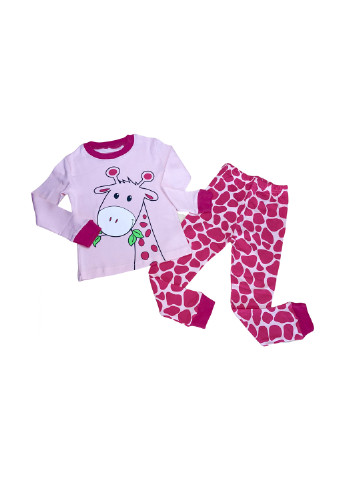 Розовая всесезон пижама (лонгслив, брюки) лонгслив + брюки No Brand