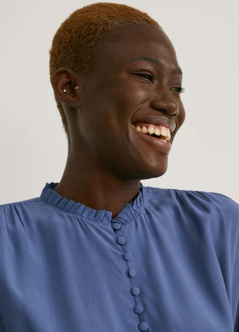 Синее кэжуал платье клеш C&A однотонное