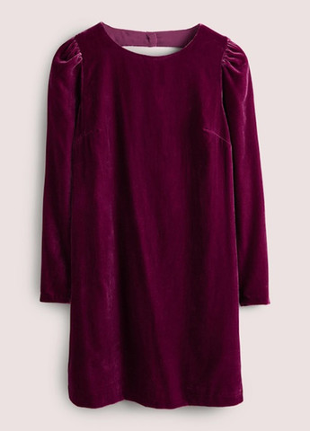 Бордовое коктейльное, кэжуал платье с открытой спиной Boden однотонное