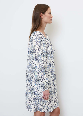 Молочное кэжуал платье а-силуэт Marc O'Polo с цветочным принтом