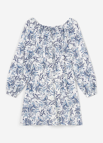 Молочное кэжуал платье а-силуэт Marc O'Polo с цветочным принтом