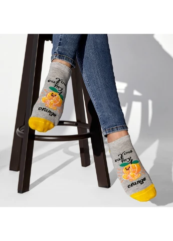 Сірі комплект парних шкарпеток V&T Socks написи (251852313)