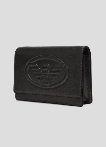 Чорна сумка крос-боді з екокожі Emporio Armani (241382606)
