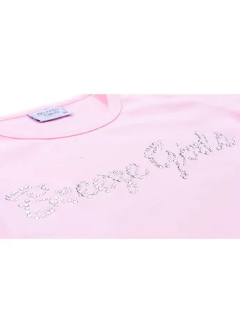Рожева демісезонна футболка дитяча з мереживом (9001-110g-pink) Breeze