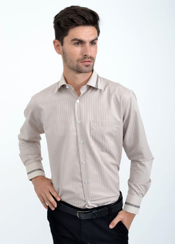 Бежевая кэжуал рубашка в полоску Ager с длинным рукавом