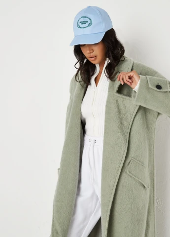 Оливкове демісезонне Пальто однобортне Missguided