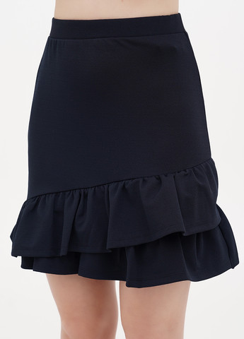 Темно-синяя кэжуал однотонная юбка Miss Poem а-силуэта (трапеция)