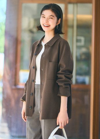 Коричневый демисезонный кардиган Uniqlo