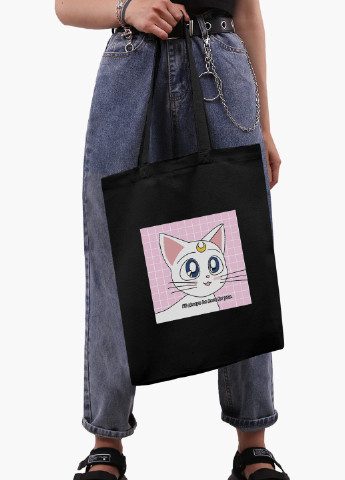 Еко сумка шоппер Місяць Кішка Сейлор Мун (anime Sailor Moon Cats) (9227-2919-BK) MobiPrint (235784797)