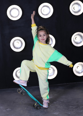 Желтый демисезонный детские спортивные костюмы ISSA PLUS