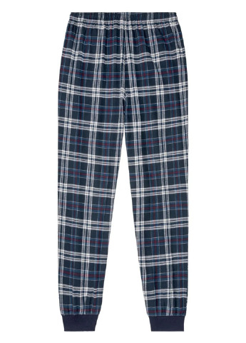 Пижама (лонгслів, штани) Livergy лонгслив + брюки клітинка темно-синя домашня трикотаж, бавовна