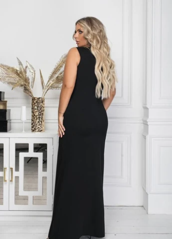Черное вечернее платье Let's Shop однотонное