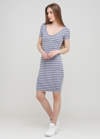 Сіро-голубий кежуал плаття, сукня сукня-футболка H&M в смужку