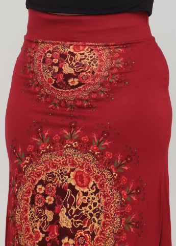 Бордовая кэжуал с абстрактным узором юбка Desigual
