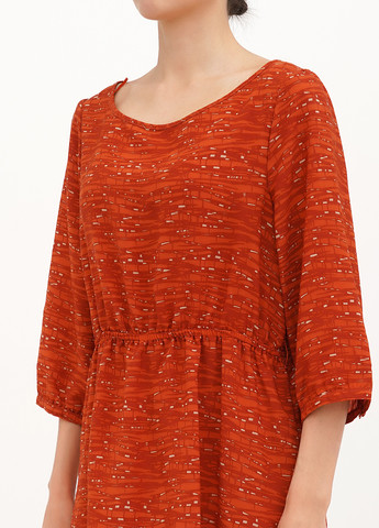 Медное кэжуал платье клеш Babylon с абстрактным узором