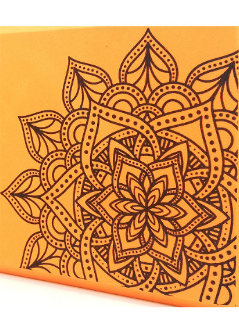 Йога блок EVA-Props оранжевый с узором (EF-YBMOR) (кирпич-кубик-пропс для йоги, фитнеса и стретчинга) EasyFit (236530211)