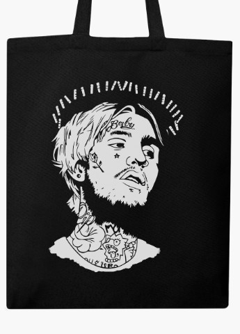 Еко сумка шоппер чорна Ліл Піп (Lil Peep) на блискавці (9227-2634-BKZ) MobiPrint (236265576)