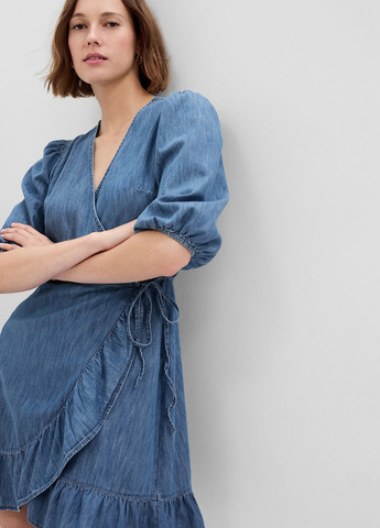 Синя джинсова сукня на запах Gap варенка