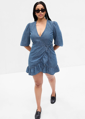 Синя джинсова сукня на запах Gap варенка