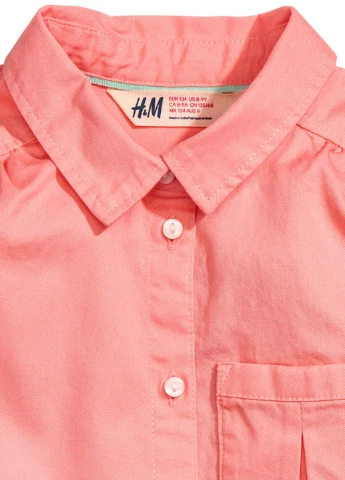 Розовая однотонная блузка H&M летняя