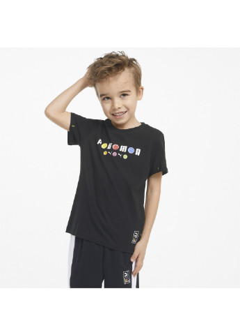 Чорна демісезонна дитяча футболка x smileyworld kids' tee Puma