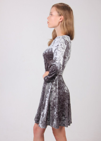 Грифельно-серое кэжуал платье Miss Fashion однотонное