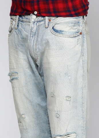 Голубые демисезонные прямые джинсы Gap