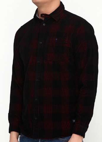 Темно-бордовая кэжуал рубашка в клетку Jack & Jones с длинным рукавом