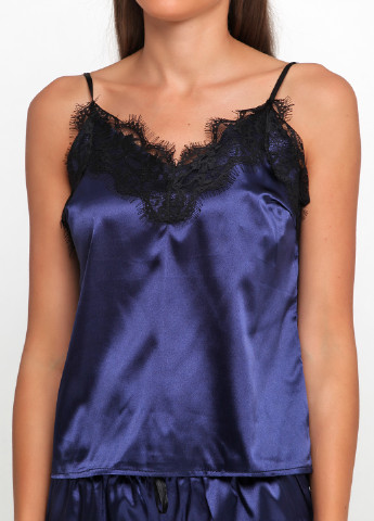 Темно-синий демисезонный комплект (топ, шорты) Ghazel