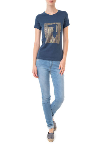Синяя летняя футболка Trussardi Jeans