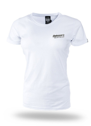 Белая летняя футболка женская Dobermans Aggressive