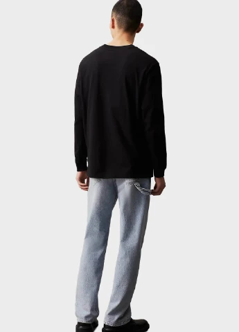 Черный демисезонный кэжуал лонгслив Calvin Klein Jeans с рисунком