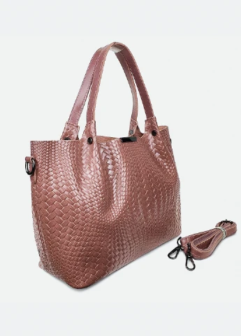 Стильна шкіряна велика повсякденна сумка 8622 рожева Fashion Сумка (226760522)