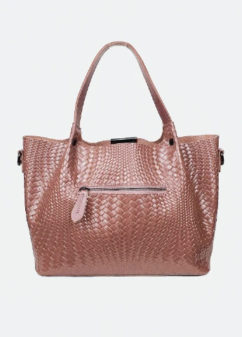 Стильна шкіряна велика повсякденна сумка 8622 рожева Fashion Сумка (226760522)