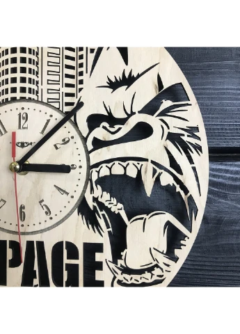 Круглые дизайнерские деревянные часы «Rampage» 7Arts (253566659)