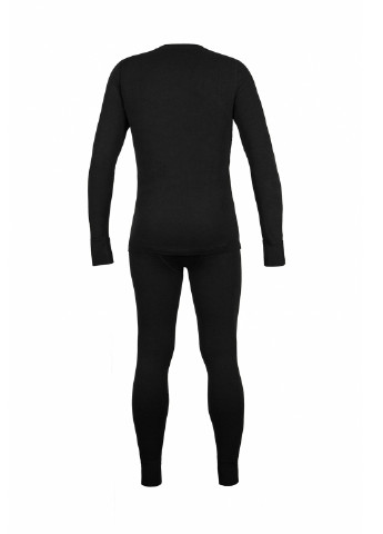 Комплект мужского термобелья из шерсти черного цвета Kifa однотонный тёмно-синий спортивный шерсть, вискоза