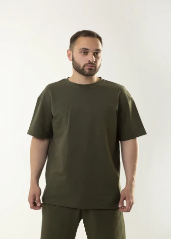 Оливковий (хакі) літній костюм чоловічий 'player'oversize річний (футболка + шорти) хакі Intruder