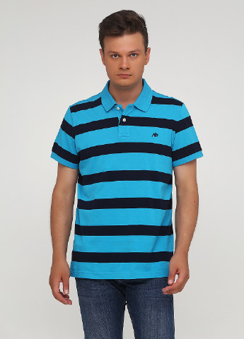 Темно-голубой мужская футболка поло Aeropostale в полоску