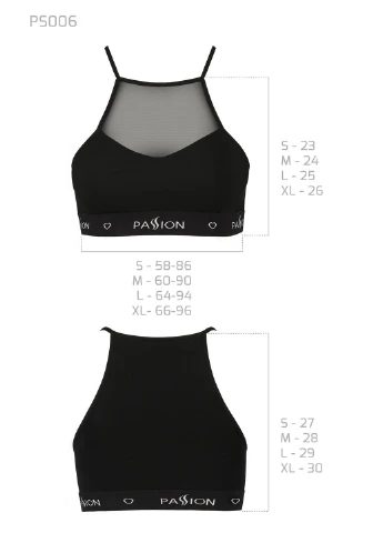 Спортивний топ з прозорою вставкою PS006 TOP white, size XL Passion (255615034)