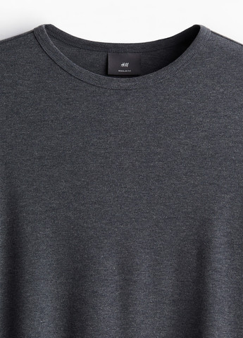 Серый демисезонный кэжуал лонгслив H&M однотонный