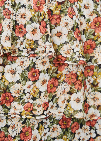 Оливковая (хаки) кэжуал цветочной расцветки юбка KOTON