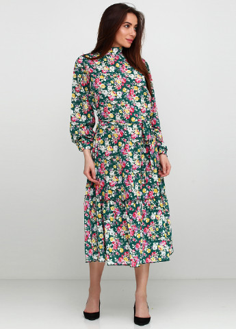 Зеленое кэжуал платье Zhmurchenko Brand с цветочным принтом