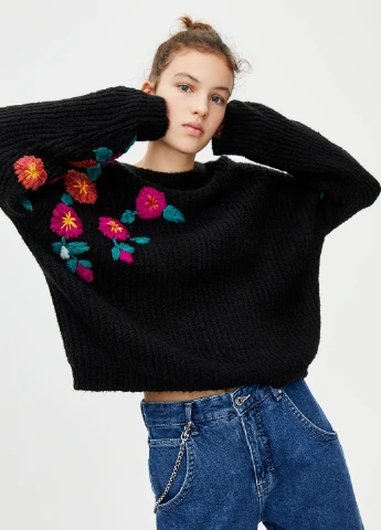 Чорний демісезонний джемпер джемпер Pull & Bear