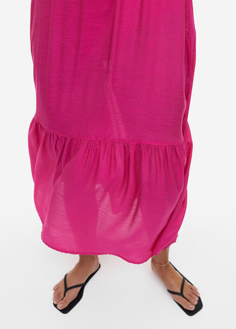Рожева кежуал сукня в стилі армпір H&M однотонна