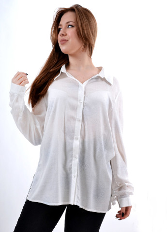 Молочная летняя блуза с принтом Luxik