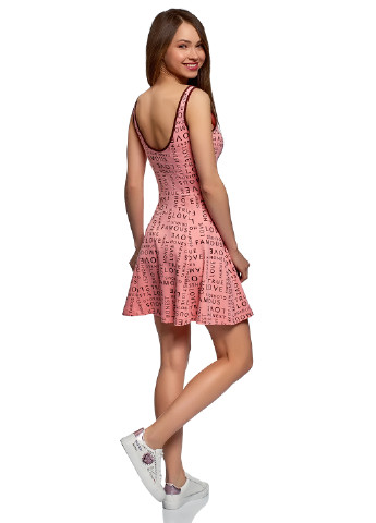 Рожева кежуал сукня Oodji з написами