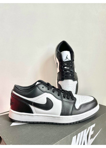 Черно-белые демисезонные кроссовки Nike Air Jordan 1 Low Black & White